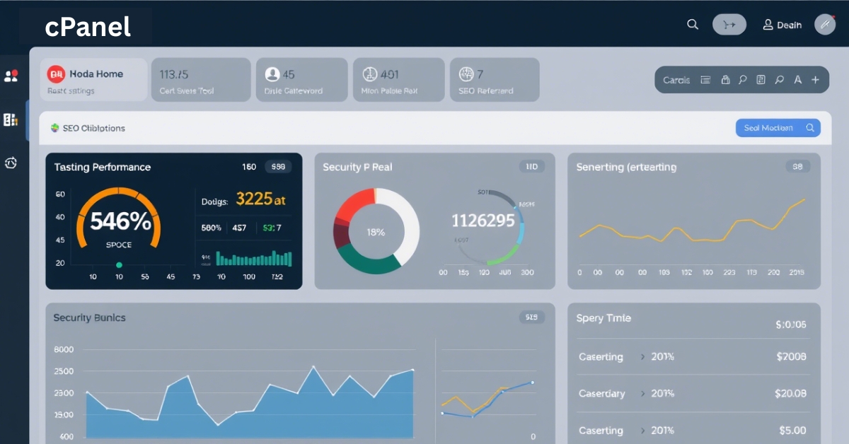 Dashboard view of web hosting performance and SEO metrics showing the impact of web hosting on SEO rankings and performance.
