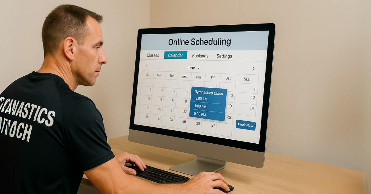 Online scheduling for gymnastics classes with a reliable web hosting for gymnastics services.
